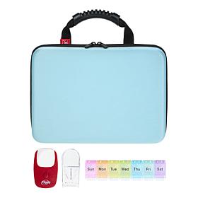 Flipo Large Medicine Organizer Case with Pill Cutter