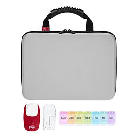 Flipo Large Medicine Organizer Case with Pill Cutter