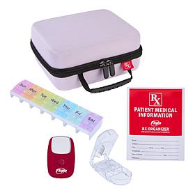 Flipo Small Medicine Organizer Case with Pill Cutter