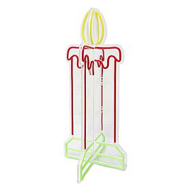 Fraser Hill Farm 23.6-in. 3D Neon LED Candle with Multicolor Light ...