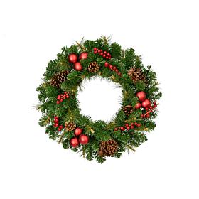 Fraser Hill Farm 24-In. Joyful Wreath Door or Wall Hanging with Pin...