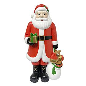 Fraser Hill Farm 3-Ft. Flat Back Santa Claus with Gifts, White LED ...