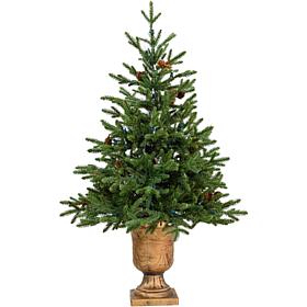 Fraser Hill Farm 3' Noble Fir Artificial Tree with Metallic Urn Base