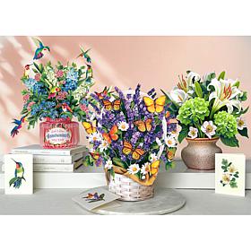 Freshcut Paper Set of 3 Classic Floral Pop-Up Bouquets
