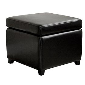 Full Leather Small Storage Cube Ottoman