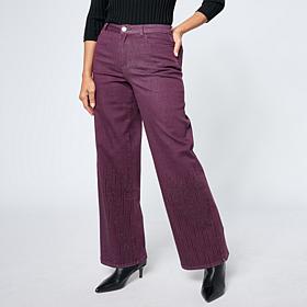 G by Giuliana Black Label G5 Stretch Denim Wide-Leg Jean