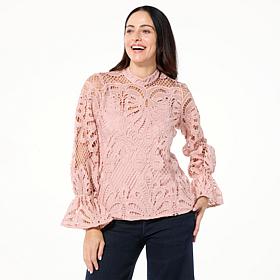 G by Giuliana Black Label Lace Blouse with Cami