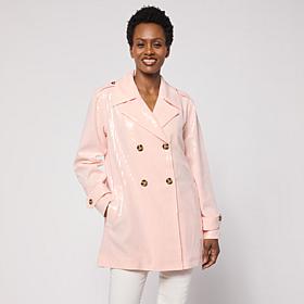 G by Giuliana Black Label Sequin Double-Breasted Trench Coat