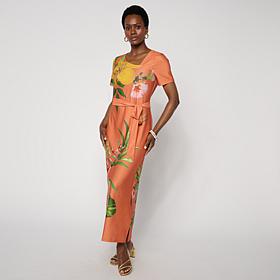 G by Giuliana Black Label Silky Knit Maxi w/Tie Belt