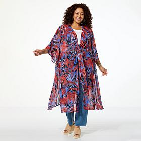 G by Giuliana Black Label Woven Tie-Front Duster