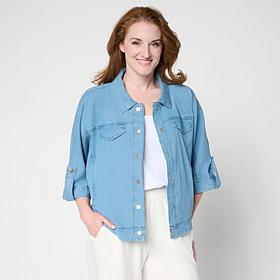 G by Giuliana Button-Front Featherweight Jacket