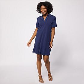 G by Giuliana Cotton Spandex Dress w/Flounce