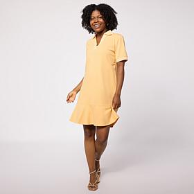 G by Giuliana Cotton Spandex Dress w/Flounce