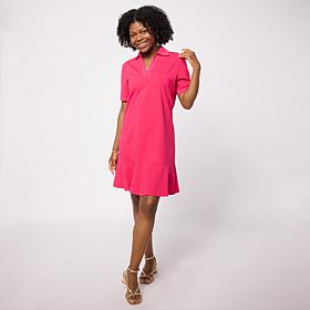G by Giuliana Cotton Spandex Dress w/Flounce