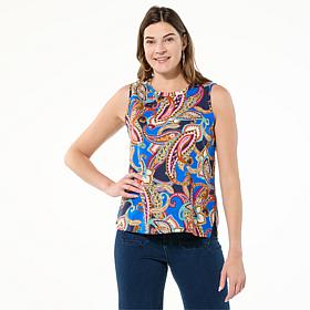 G by Giuliana Court to Resort Embellished Print Tank