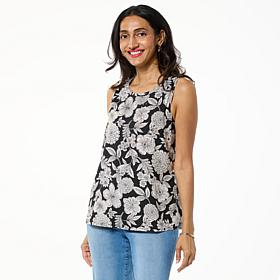 G by Giuliana Court to Resort Embellished Print Tank