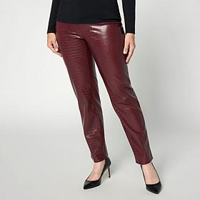 G by Giuliana Croc Faux Leather Straight Leg Pant