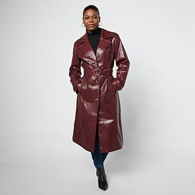 G by Giuliana Croc Faux Leather Trench