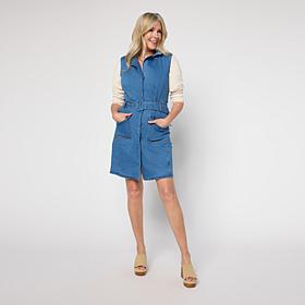 G by Giuliana Denim Dress with Contrast Stitching