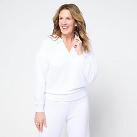 G by Giuliana Diamond Knit Polo Sweatshirt