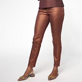 G by Giuliana G5 Metallic Denim 5-Pocket Slim-Leg Jean