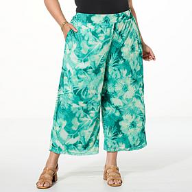 G by Giuliana High-Waist Aria Mesh Knit Wide Leg Pull-On Pant