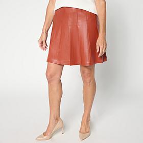 G by Giuliana Pleated Faux Leather Skirt
