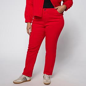 G by Giuliana Print and Solid Straight Leg Jean