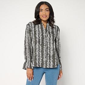 G by Giuliana Printed Button-Down Shirt