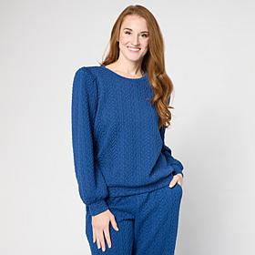 G by Giuliana Quilted Knit Puff-Sleeve Sweater