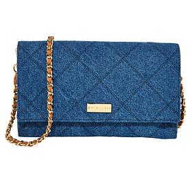 G by Giuliana Quilted Texture Denim Clutch Crossbody