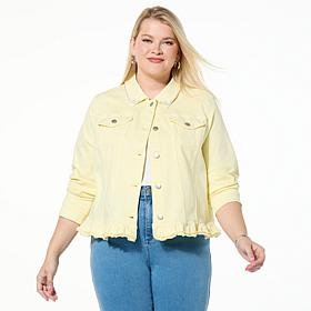 G by Giuliana Ruffle Bottom Denim Jacket
