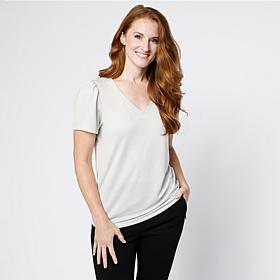G by Giuliana Short Sleeve Foil Knit Top