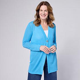 G by Giuliana Textured Knit Button-Front Cardigan