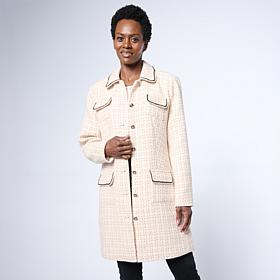 G by Giuliana Woven Boucle Topper with Braided Detail