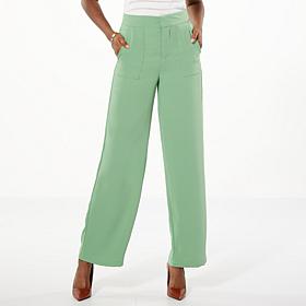 G by Giuliana Woven Crepe Wide-Leg Cargo Pant