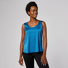 G by Giuliana Woven Satin Rhinestone Tank