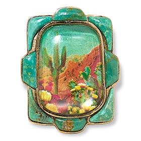 GemHues Bronze Gemstone Desert Cactus Landscape Ring