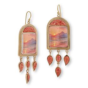 GemHues Bronze Sponge Coral Coastal Beach Landscape Earrings