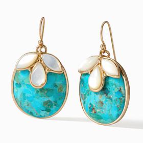 GemHues Mother-of-Pearl and Gemstone Petal Drop Earrings