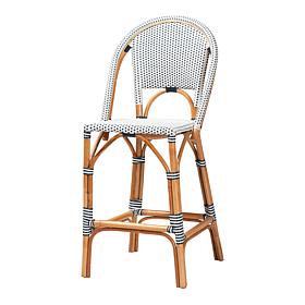 Genica Rattan Bar Stool with Woven Plastic Frame