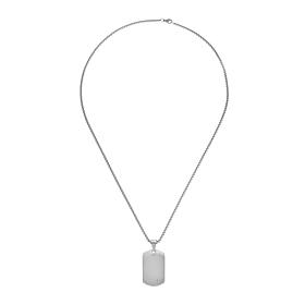 Geoffrey Beene 0.03ctw Cubic Zirconia Dog Tag Pendant Necklace