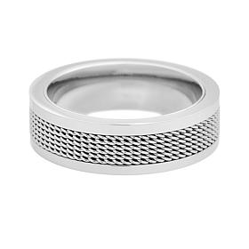 Geoffrey Beene Men's Stainless Steel Mesh Band Ring