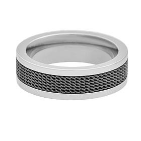 Geoffrey Beene Men's Stainless Steel Mesh Band Ring