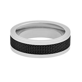 Geoffrey Beene Men's Stainless Steel Mesh Band Ring