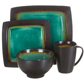 Gibson Elite Ocean Paradise 16pc Square Dinnerware Set