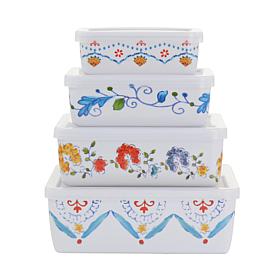 Gibson Home 8-Piece Anaya Rectangular Nesting Food Storage Set