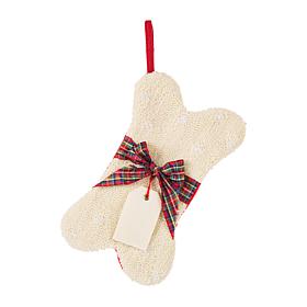 Glitzhome 12.5" Bone Shape Hooked Stocking