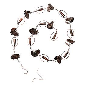 Glitzhome 20-Pc. Faux Copper Rain Chain with V-Shaped Gutter Clip