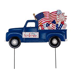 Glitzhome 23.5" Metal Patriotic Americana Truck Yard Stake/Wall Décor